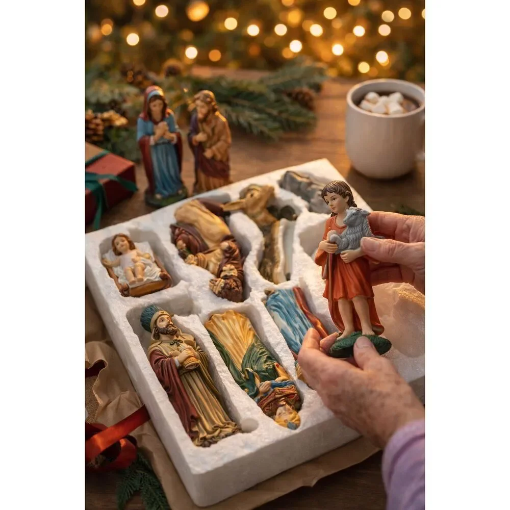 Homco Nativity Set 5216 Complete Set Of Figures 9 Pieces Porcelain Bisque